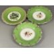 ASSORTED CREAM & GREEN GLAZED DESSERT WARE, late 19th century, all decorated with floral bouquets - Image 9 of 10