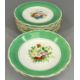 ASSORTED CREAM & GREEN GLAZED DESSERT WARE, late 19th century, all decorated with floral bouquets - Image 6 of 10