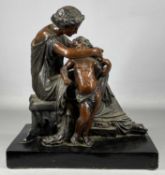 BRONZE EFFECT SCULPTURE 'MOTHER & CHILD', 42cms (h) Provenance: The Cornelia Bayley Collection