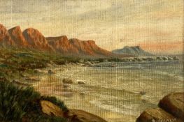 ‡ G. MERRITT (Western Cape, South Africa) oil on board - inscribed verso 'Twelve Apostles from