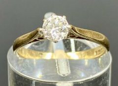9CT GOLD SOLITAIRE DIAMOND RING, brilliant cut diamond approx. 0.28ct, size I, 1.4gms Provenance: