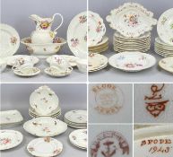 BLOOR DERBY, DAVENPORT, DERBY and other makes, an assortment of floral hand-painted plates,