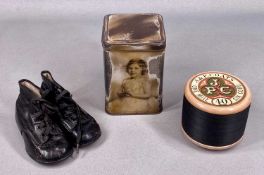 ASSORTED COLLECTABLES including J. & P. Coats giant one mile reel of six cord cotton, 9.5cms (h),