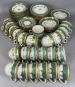 ASSORTED 19TH CENTURY TEAWARE, green and cream glazed with floral decoration, various Provenance: