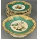 ASSORTED CREAM & GREEN GLAZED DESSERT WARE, late 19th century, all decorated with floral bouquets - Image 5 of 10