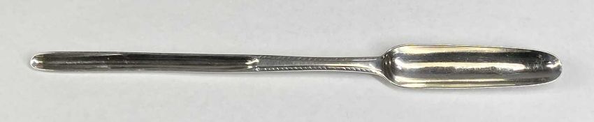 GEORGIAN SILVER MARROW SCOOP of feather edged design, London c. 1770, 24cms (l), 36gms Provenance: