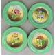 ASSORTED CREAM & GREEN GLAZED DESSERT WARE, late 19th century, all decorated with floral bouquets - Image 2 of 10