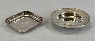 TWO ELIZABETH II SILVER DISHES, a circular dish, John Henry Odell, London 1972, 12cms (diam.), and a