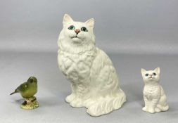 BESWICK ANIMALS, comprising seated white-haired cat, gloss model 1867, 22cms (h), seated white