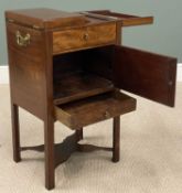GEORGIAN MAHOGANY FOLDING-TOP WASHSTAND, 85 (h) x 46 (w) x 38cms (d) Provenance: private