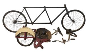 AN ANTIQUE TANDEM BIKE WITH SIDE CAR (for assembly) Provenance: private collection Flintshire