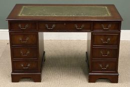 REPRODUCTION TWIN-PEDESTAL DESK with tooled top, 77 (h) x 122 (w) x 61cms (d) Provenance: private
