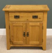 MODERN LIGHT OAK NARROW SIDEBOARD, 80 (h) x 80 (w) x 35cms (d) Provenance: private collection Ynys