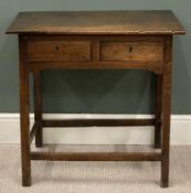 ANTIQUE OAK LOWBOY with two drawers, 74 (h) x 77 (w) x 51cms (d) Provenance: deceased estate