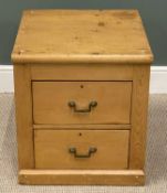 SMALL VINTAGE PINE CHEST, labelled 'Safe Cabinet', 61 (h) x 35 (w) x 58cms (d) Provenance: