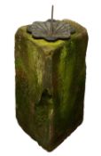 A HEAVY STONEWARE COLUMN with metal sundial top Provenance: private collection Flintshire