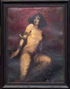 M. PETER-REININGHAUS oil on canvas - erotic nude with snake, signed, 128 x 94cms Provenance: The