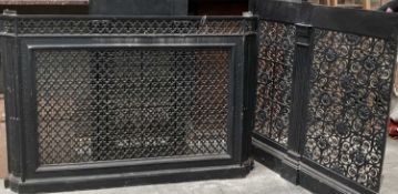 ASSORTED PIERCED CAST IRON RADIATOR COVERS, variously decorated Comments: viewing recommended