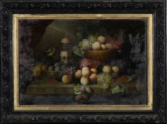 19TH C. ITALIAN SCHOOL oil on canvas – fruit and vessels, unsigned, 59 x 90cms Provenance: The