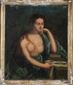 AFTER GIOVANNI FRANCESCO BARBIERI, oil on canvas – 'Mary Magdelene With Crown of Thorns', 75 x 62cms