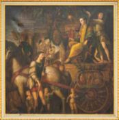 AFTER ANDREA MANTEGNA, oil on canvas - 'Caeser on his Chariot', signed Franco Toscana 181 x 181cms