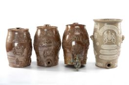 ASSORTED STONEWARE CONTAINERS, including patent water filter by Sauders & Co., 42cms (h), three