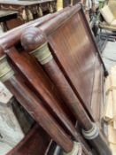 FRENCH EMPIRE STYLE MAHOGANY DOUBLE BED, panelled head and foot boards with single brass mounted