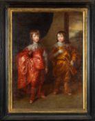 AFTER ANTHONY VAN DYCK, oil on canvas – double portrait of George and Francis Villiers, signed L.