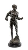 AFTER ANTOINE LOUIS BARYE BRONZE FIGURE of semi-naked nude with rope, probably Prometheus,