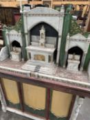 INTERESTING ITALIAN MARBLE MODEL OF A CHURCH INTERIOR, featuring high altar in mixed coloured