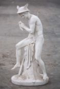 AFTER THE ANTIQUE, Italian reconstituted marble statue of 'Mercury', in the style of Thorvaldsen,
