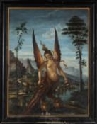 AFTER ANDREA PREVITALI, oil on canvas – ‘Allegory of Fortune’, indistinctly signed, 120 x 90cms