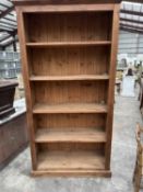 MODERN PINE BOOKCASE, 212 (h) x 106 (w) x 40cms (d) Provenance: The Cornelia Bayley Collection