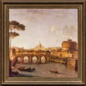 'FAMILY COPY' REPRODUCTION oil on canvas - reproduction Italian School View of the River Tiber