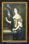 G THOMPSON oil on canvas – reproduction portrait of Mary of Modena by Sir Peter Lely, signed, 197