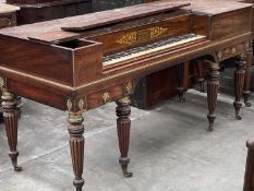 EARLY 19TH C. WILLIAM STODART SQUARE PIANO, labelled 'Their Majesty's & Royal Family of Golden