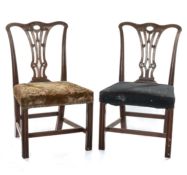 SET OF TEN GEORGE III STYLE MAHOGANY DINING CHAIRS, in the Chippendale taste, foliate carved