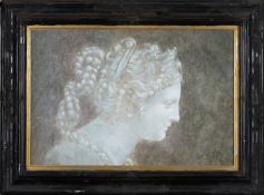 ITALIAN SCHOOL pastel – portrait profile classical maiden, 60 x 90cms Provenance: The Cornelia