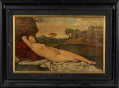 AFTER GIORGIONE, oleograph – ‘Sleeping Venus’, 52 x 84cms Provenance: The Cornelia Bayley Collection