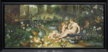 AFTER JAN BRUEGHEL oil on canvas - 'Smell' from 'The Five Senses', 87 x 204cms Provenance: The
