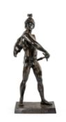 AFTER EMILE LOUIS PICAULT BRONZE FIGURE of 'Honor Patria', the Roman drawing his sword, tilted