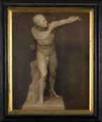 EUROPEAN SCHOOL oil on canvas – study of the Borghese Gladiator sculpture, unsigned, 73 x 59cms