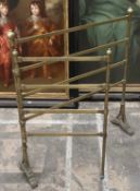 19TH C. BRASS FOLDING TOWEL RAIL, 97cms (h) Comments: viewing recommended Provenance: The Cornelia