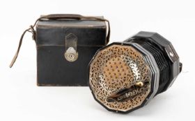 THE MUSIC CLUB HOUSE: LACHENAL & CO. 'THE EDEOPHONE' 66 BUTTON DUET CONCERTINA, metal ends,