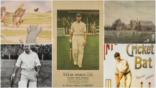THE CRICKET CLUB HOUSE: COLLECTION OF FRAMED CRICKETING PRINTS & POSTERS, including Bradman Museum