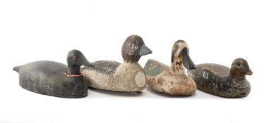 THE SHOOTING CLUB HOUSE: COLLECTION OF WOODEN DECOY DUCKS, largest 30cms (l) (4) Provenance: private
