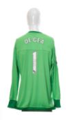 THE FOOTBALL CLUB HOUSE: SIGNED DAVID DE GEA MANCHESTER UNITED JERSEY, an Adidas shirt for the