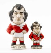 THE RUGBY UNION CLUB HOUSE: TWO GARETH EDWARDS CARICATURES, first dated 1996, front inscribed ‘