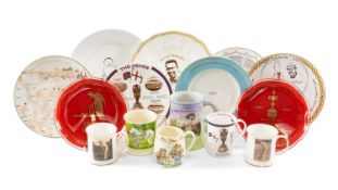 THE CRICKET CLUB HOUSE: ASSORTED CRICKETING MUGS, including 2005 'England Regain The Ashes' mug,