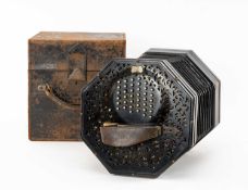 THE MUSIC CLUB HOUSE: WHEATSTONE & CO. 72 BUTTON AEOLA, serial number 28008, in leather case with '